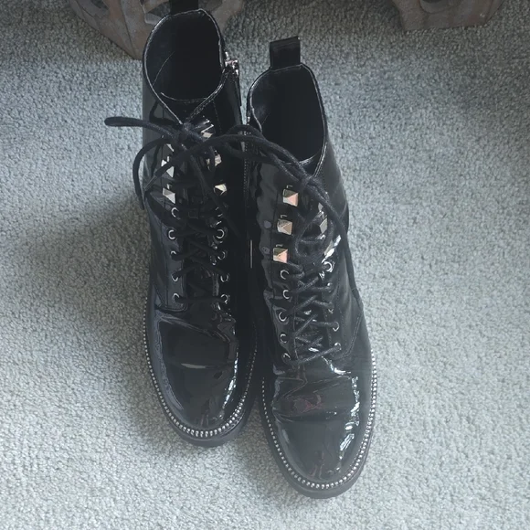 Michael Kors Black Combat Moto Boots - Picture 3 of 6